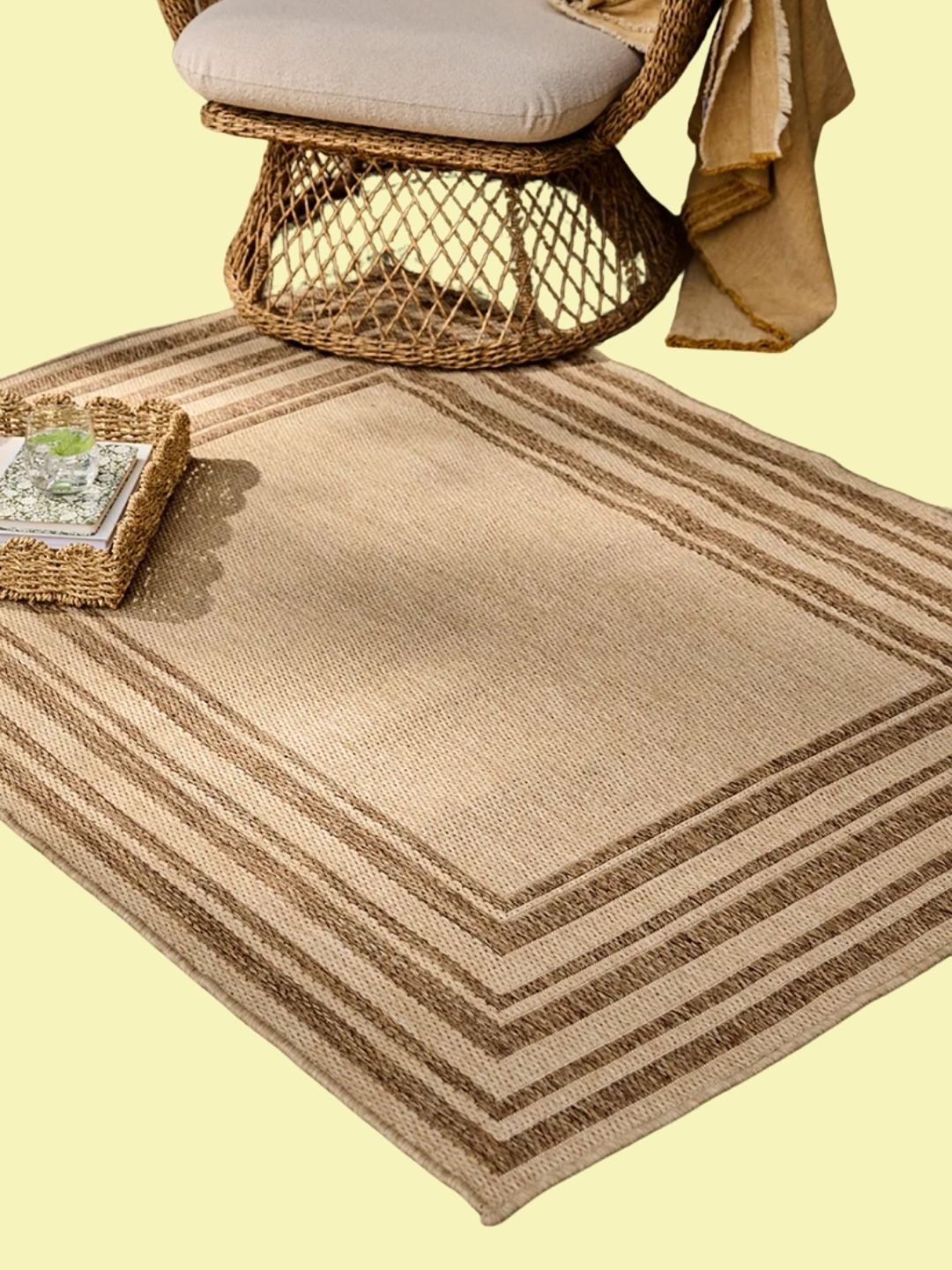 Cox &amp;amp; Cox, Jute Border Indoor/outdoor Rug