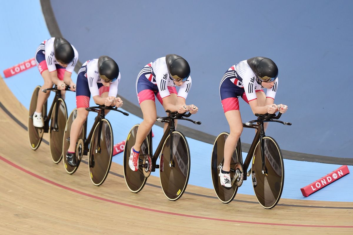 Great Britain in the team pursuit qualifying