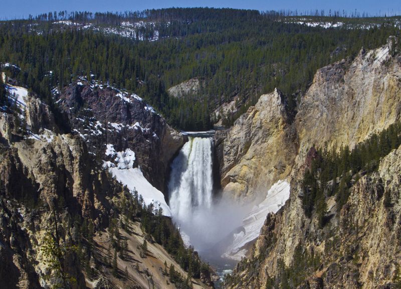 Yellowstone National Park waterfall.