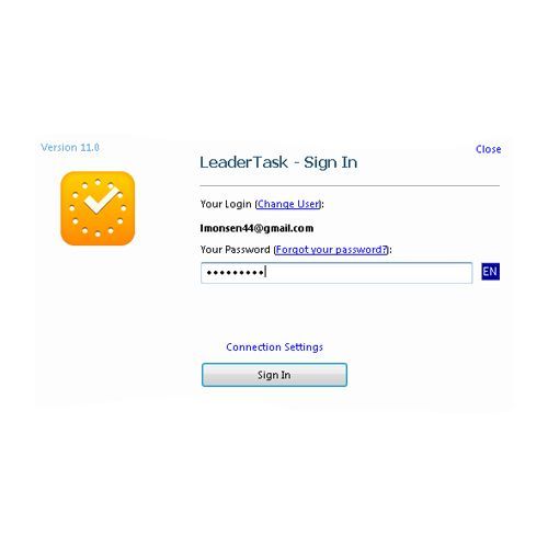 To access LeaderTask, you must enter in your username and password.