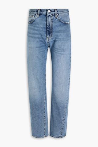 Twisted Seam Faded Straight-Leg Jeans