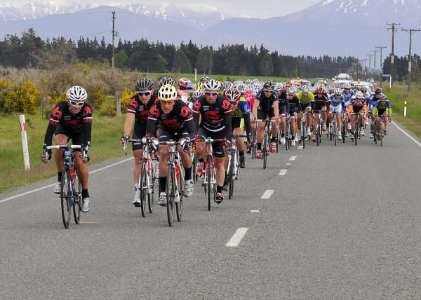Calder Stewart BikeNZ National Team controlled the peloton all morning.