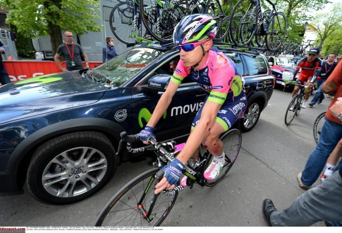 Daminao Cunego (Lampre- Merida) was brought down in a crash with 3km to go