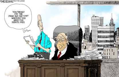 Political cartoon U.S. Donald Trump financial campaign advisor