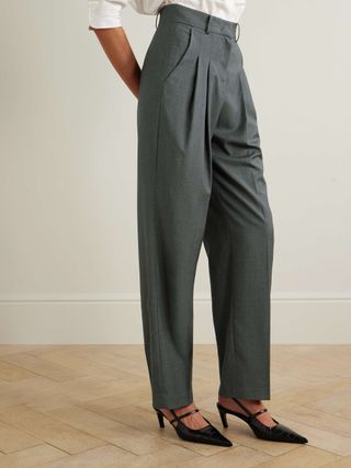 Gelso Pleated Tencel-Blend Straight-Leg Pants