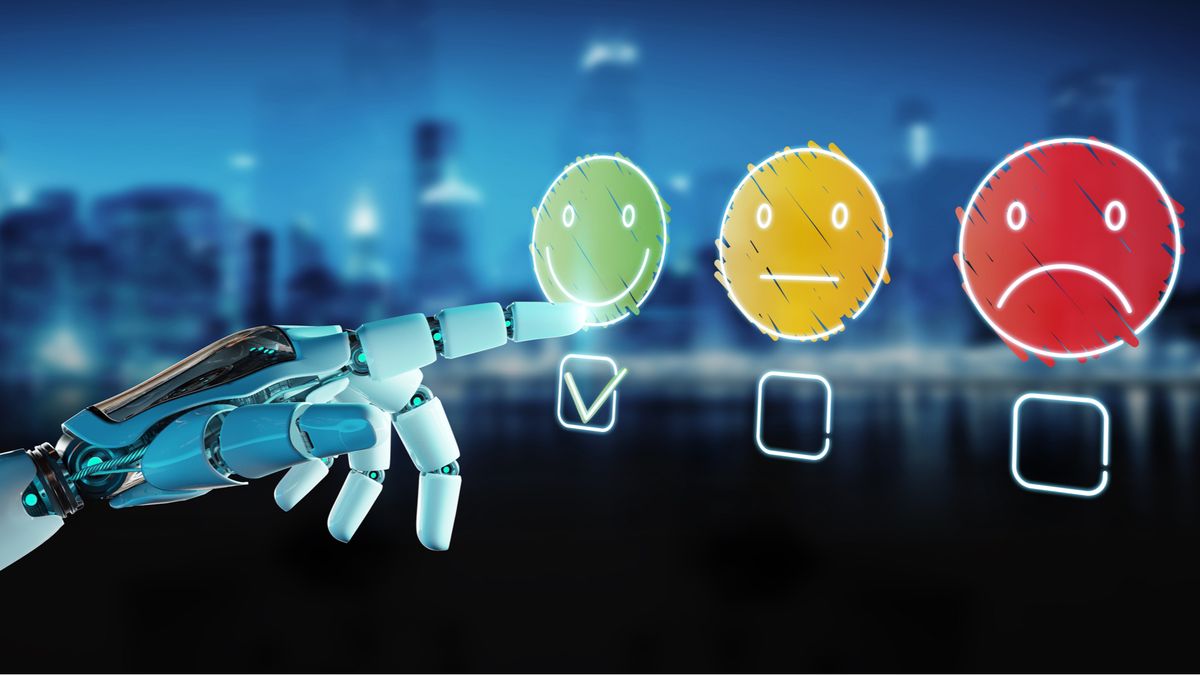 Three smiley faces arranged like a traffic light to symbolise reinforcement learning