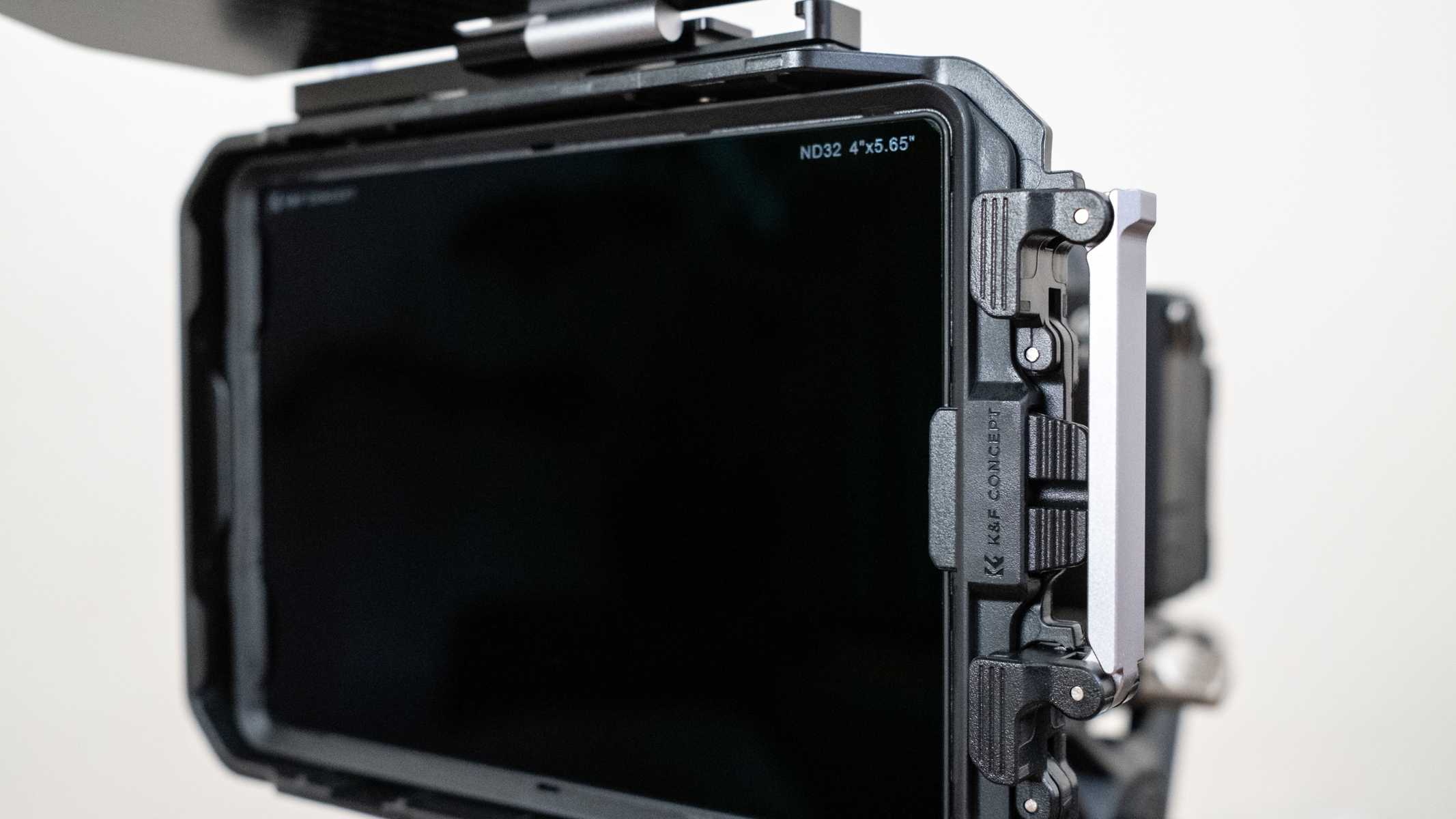 K&F Concept Matte Box Kit close up attached to a camera