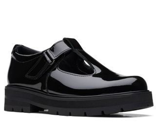 School shoe, Black patent mary jane style