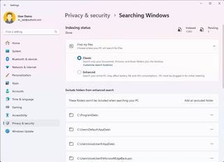 Searching Windows page