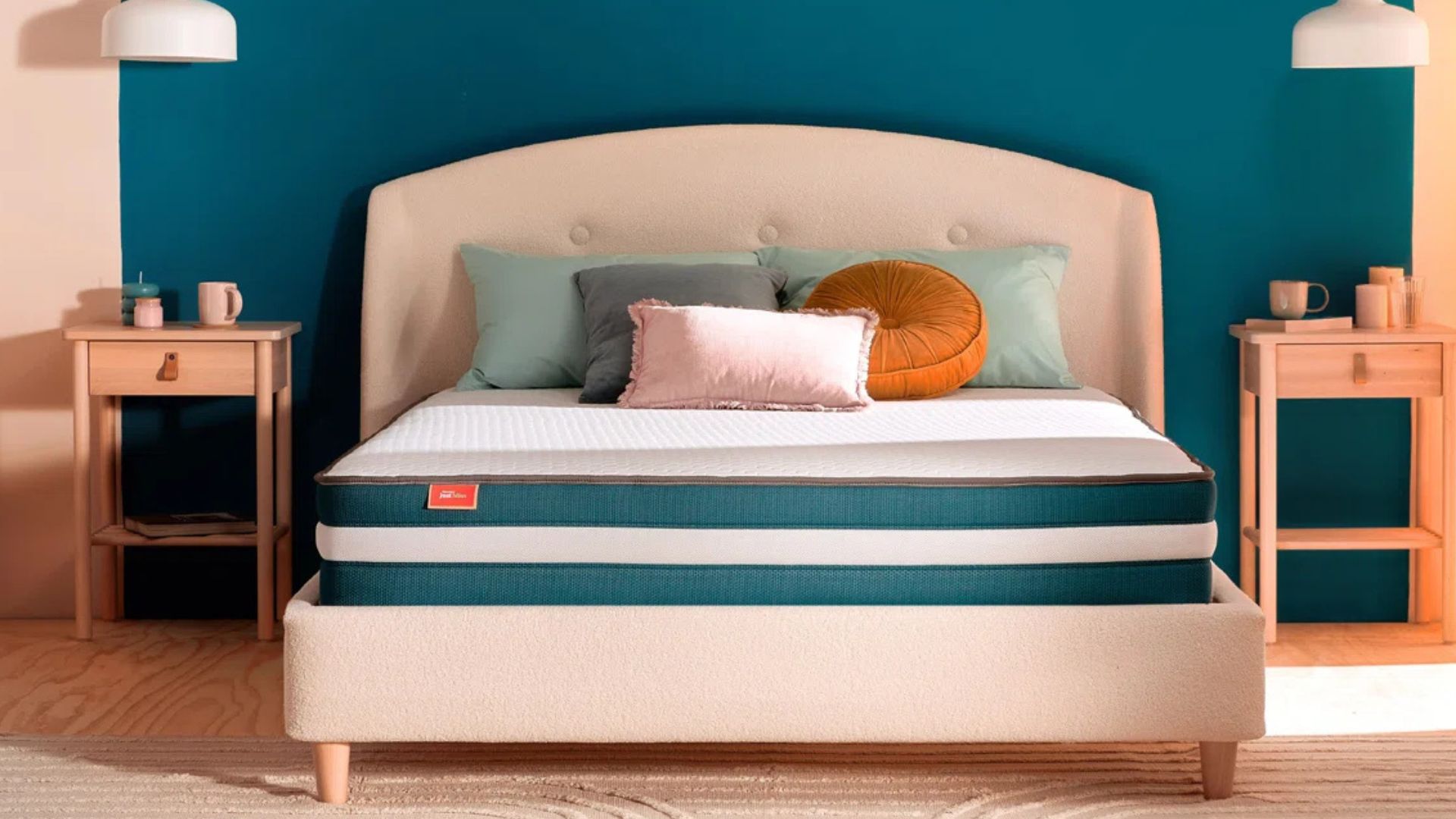 A Silentnight Just Sleep Range Silentnight Just Bliss mattress in a bedroom.