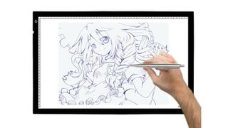 Hand tracing anime figure on Huion A2 LED Light Pad