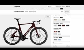 The Canyon website is shown with a bike which is being configured