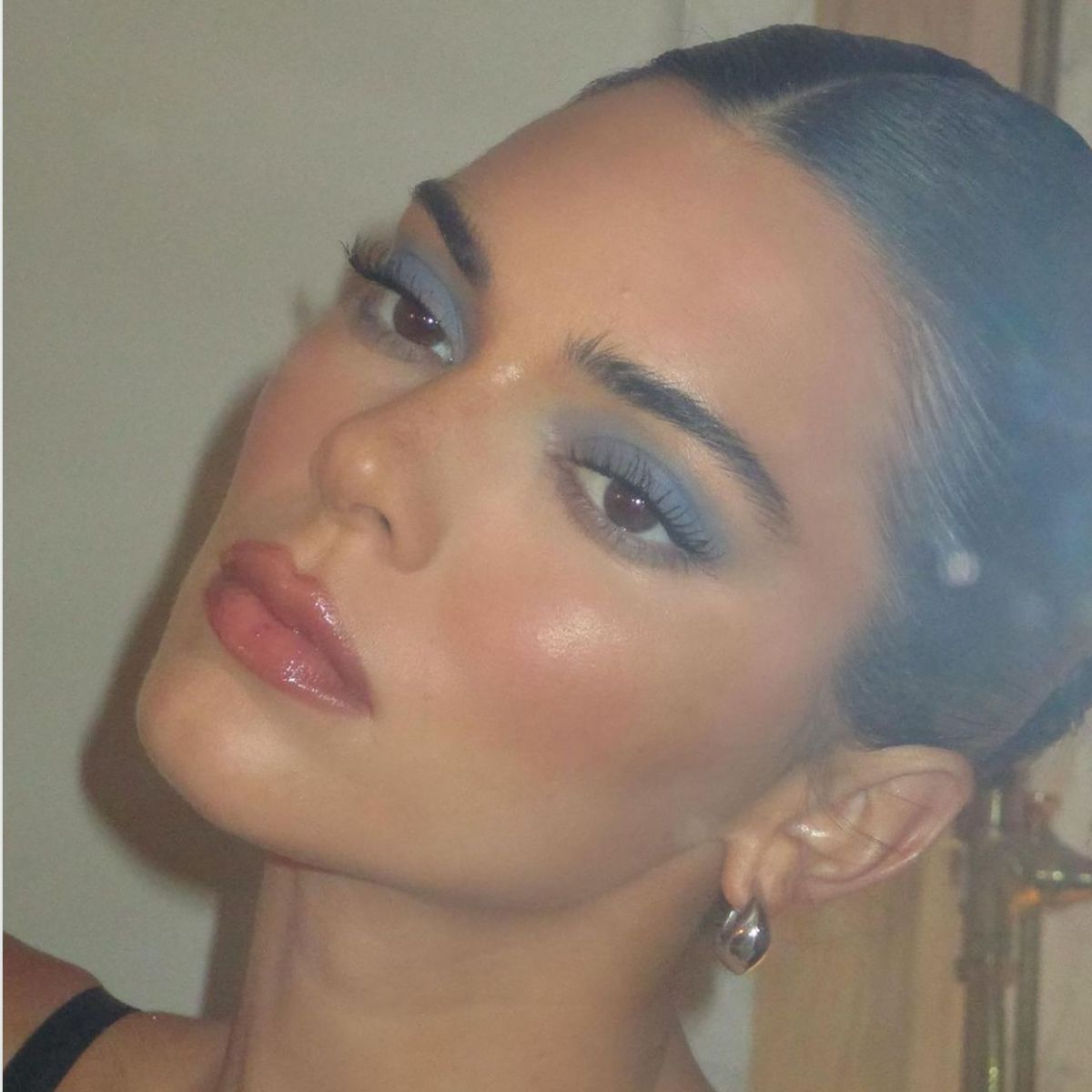 Kendall Jenner wearing blue eyeshadow