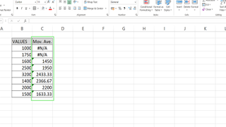 How to calculate a moving average with Microsoft Excel