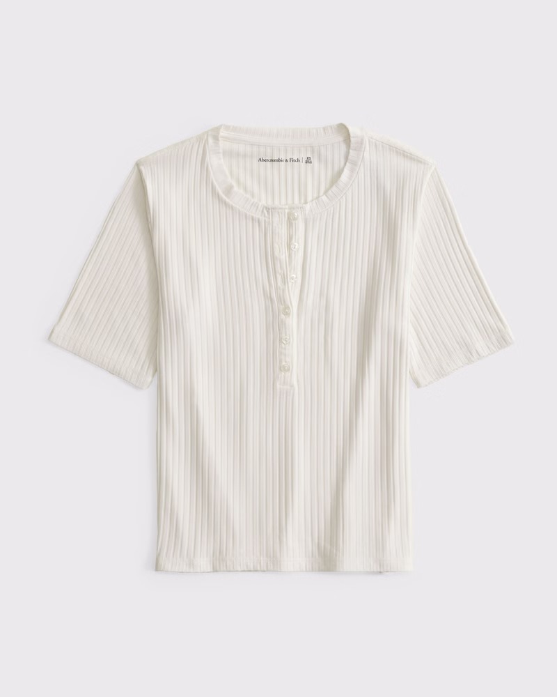 Abercrombie & Fitch, Half-Sleeve Henley Top (Was $40) 