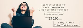 Online video editing courses: Girl with laptop, exclaiming with joy