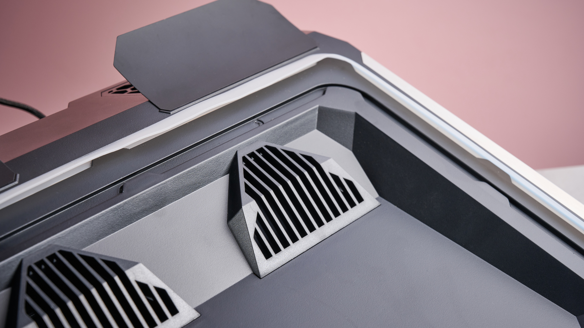 A close up of the fan vents of the Klim Mistral.