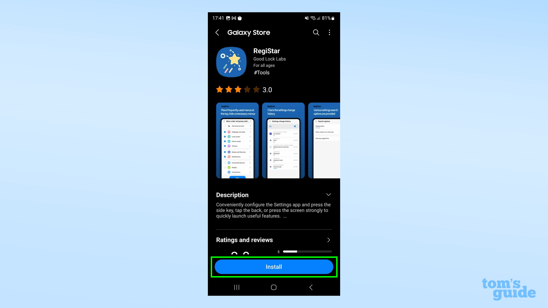 A screenshot of the RegiStar installation menu