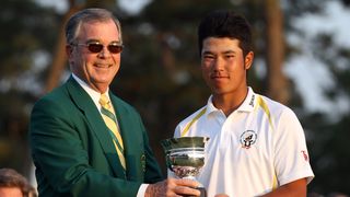 Hideki Matsuyama with the Silver Cup at the 2011 Masters