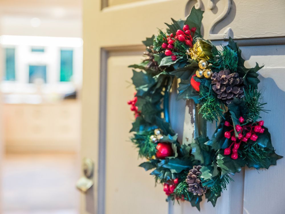 Wreath on door