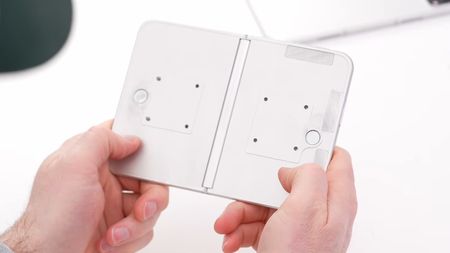 Unbox Therapy examines a dummy unit of Apple's folding iPhone Ultra.