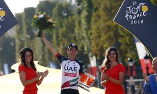 Dan Martin (UAE Team Emirates) gets the most combative rider award at the Tour de France