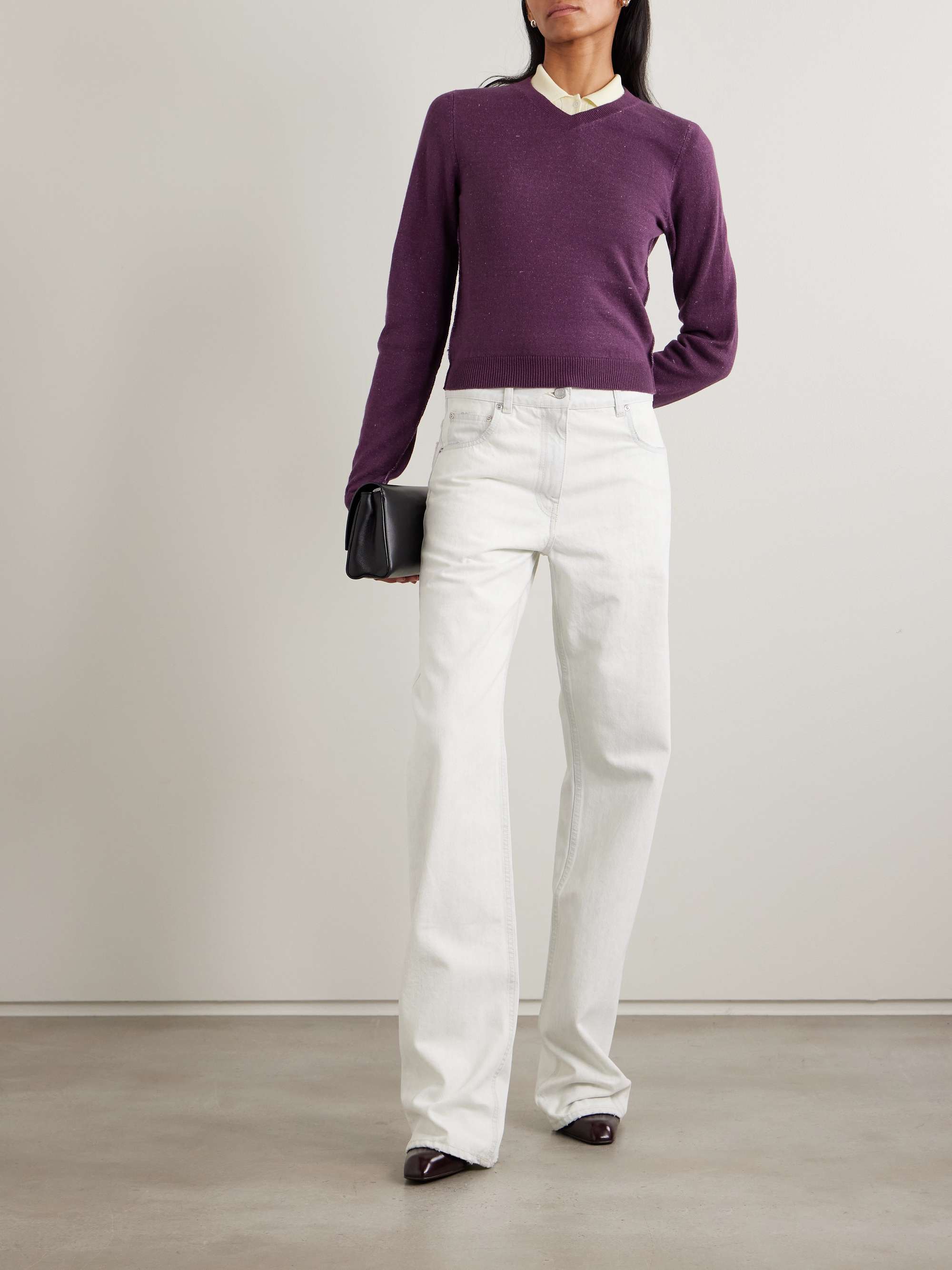 Celia Cropped Linen, Cashmere and Cotton-Blend Sweater