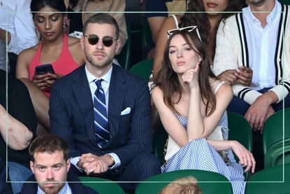 Phoebe Dynevor and her boyfriend Cameron Fuller in the crowd at Wimbledon