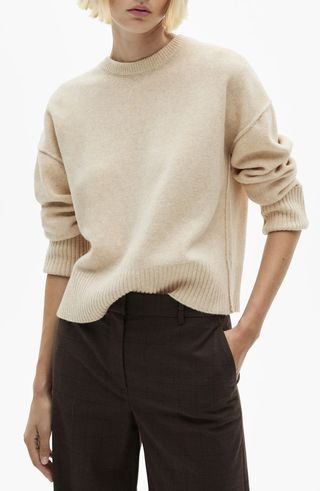 Cuffed Sleeve Crewneck Sweater