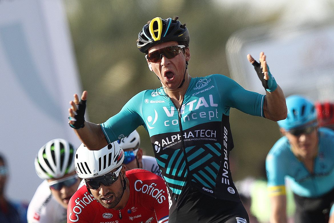Bryan Coquard (Vital Concept) celebrates his first win of 2018.