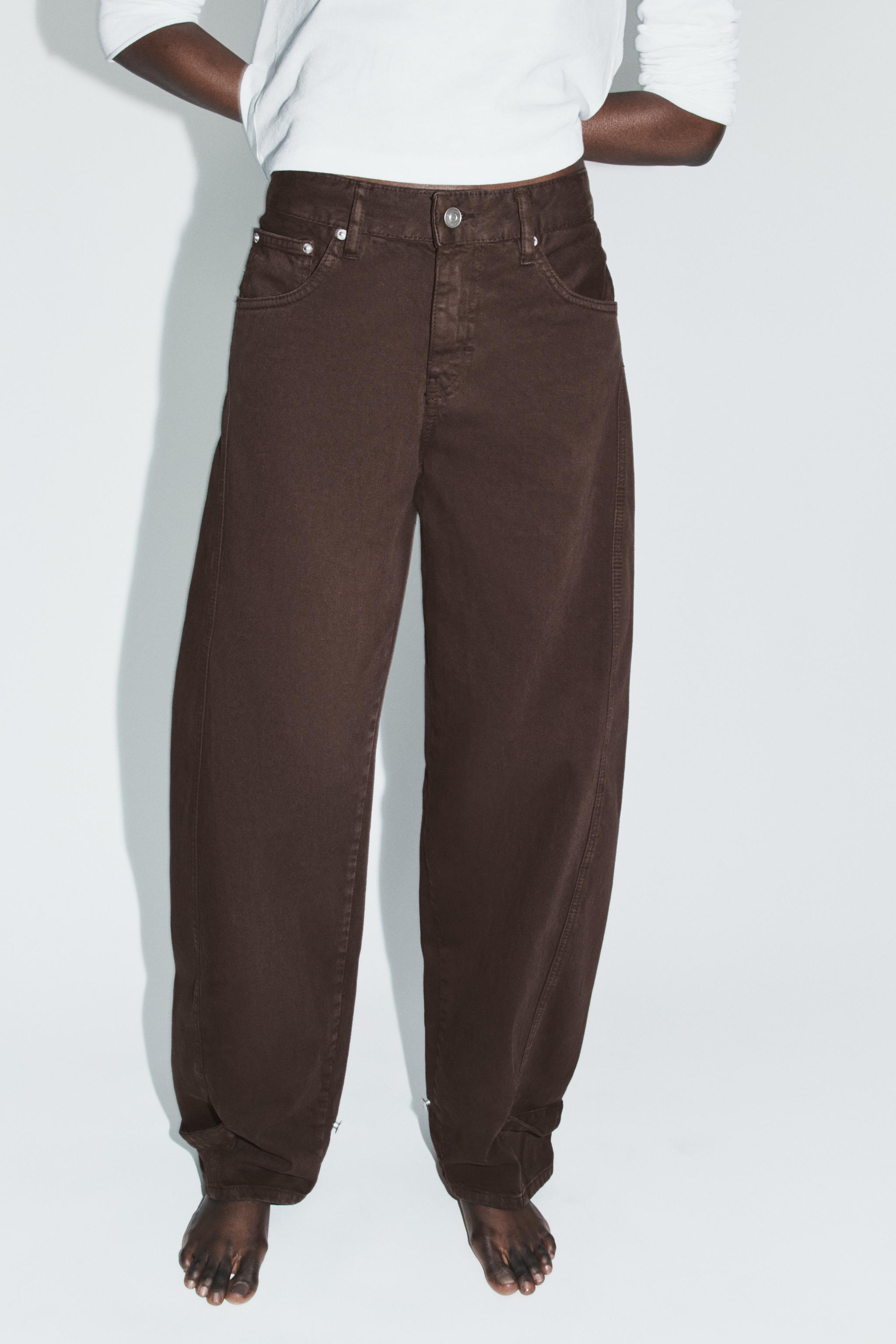 Trf Balloon Mid-Rise Jeans With Belt Loops