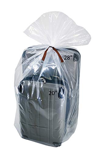Wowfit 5 Ct 40x60 Inches Extra Large Clear Plastic Bags Perfect for Car Seat, Luggage, Suitcase, Stroller, Chair, Kids Bike and Attic Storage (2 Mil Flat Bags, Include 5 Ties)