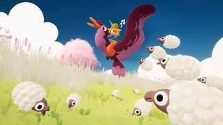 Flock screenshot featuring colorful birds being collected