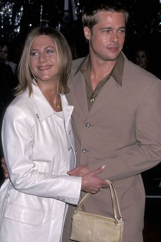 actress jennifer aniston and actor brad pitt attend the mexican westwood premiere on february 23, 2001 at mann national theatre in westwood, california photo by ron galella, ltdron galella collection via getty images