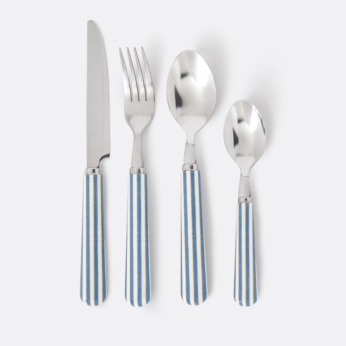 Leela 16-Piece Cutlery Set With Striped Handles