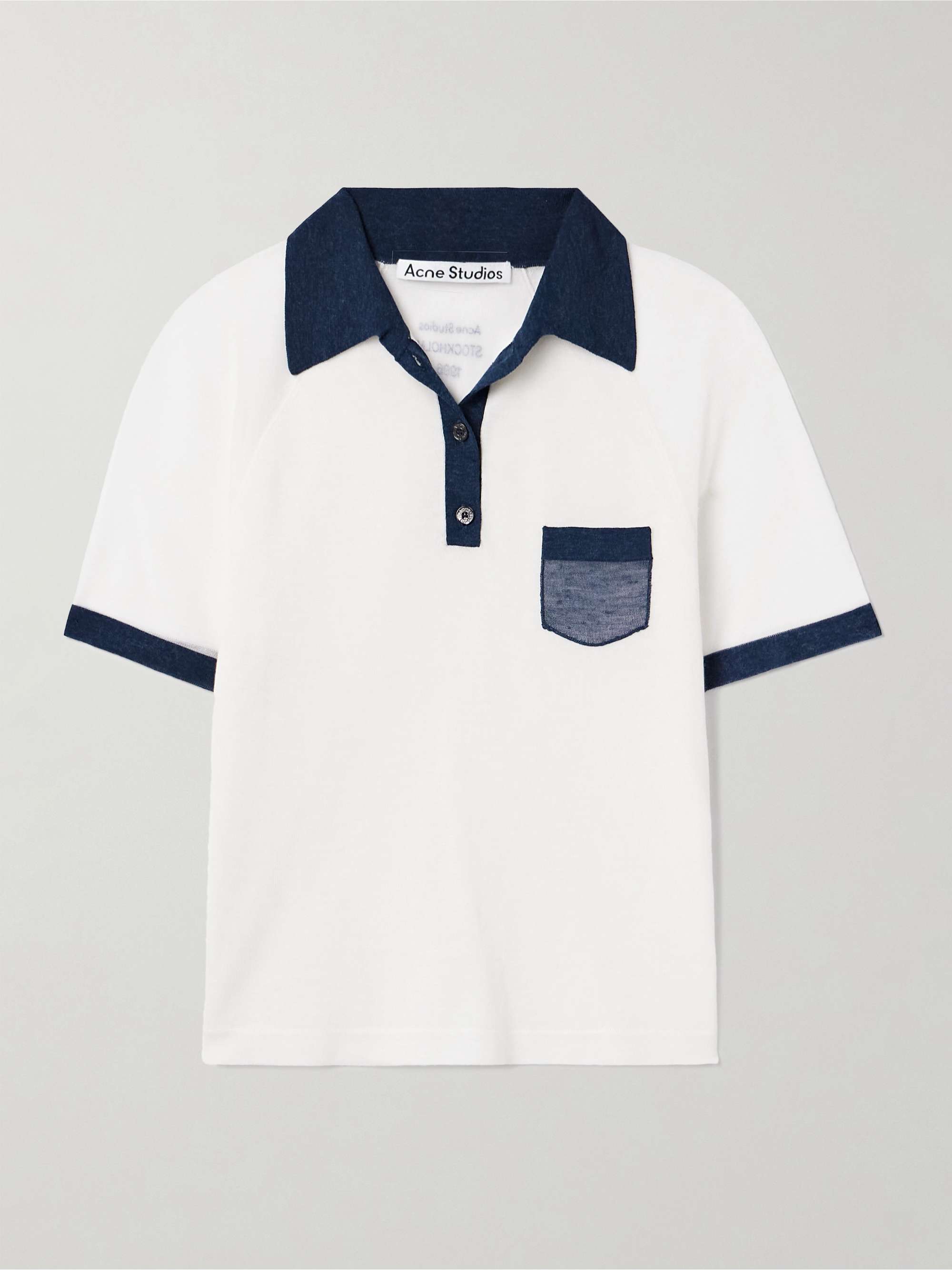 Color-Block Lyocell and Wool-Blend Jersey Polo Shirt