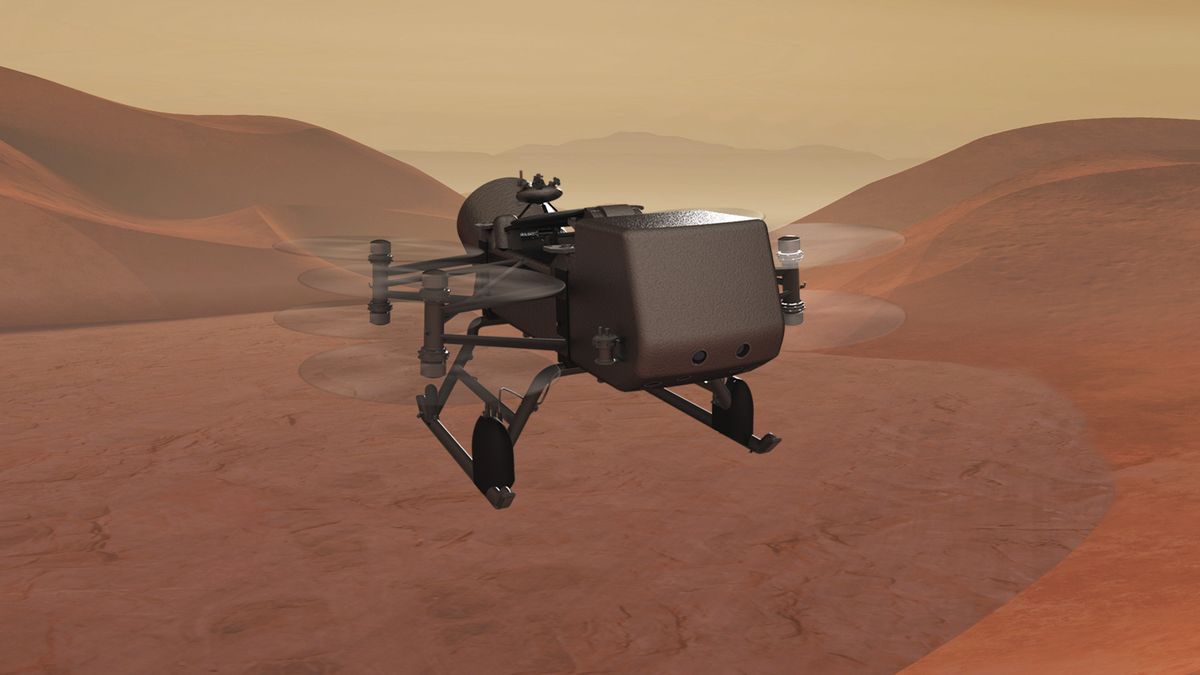 Titan Dragonfly de la NASA aterrizará en un campo de dunas de arena y hielo roto