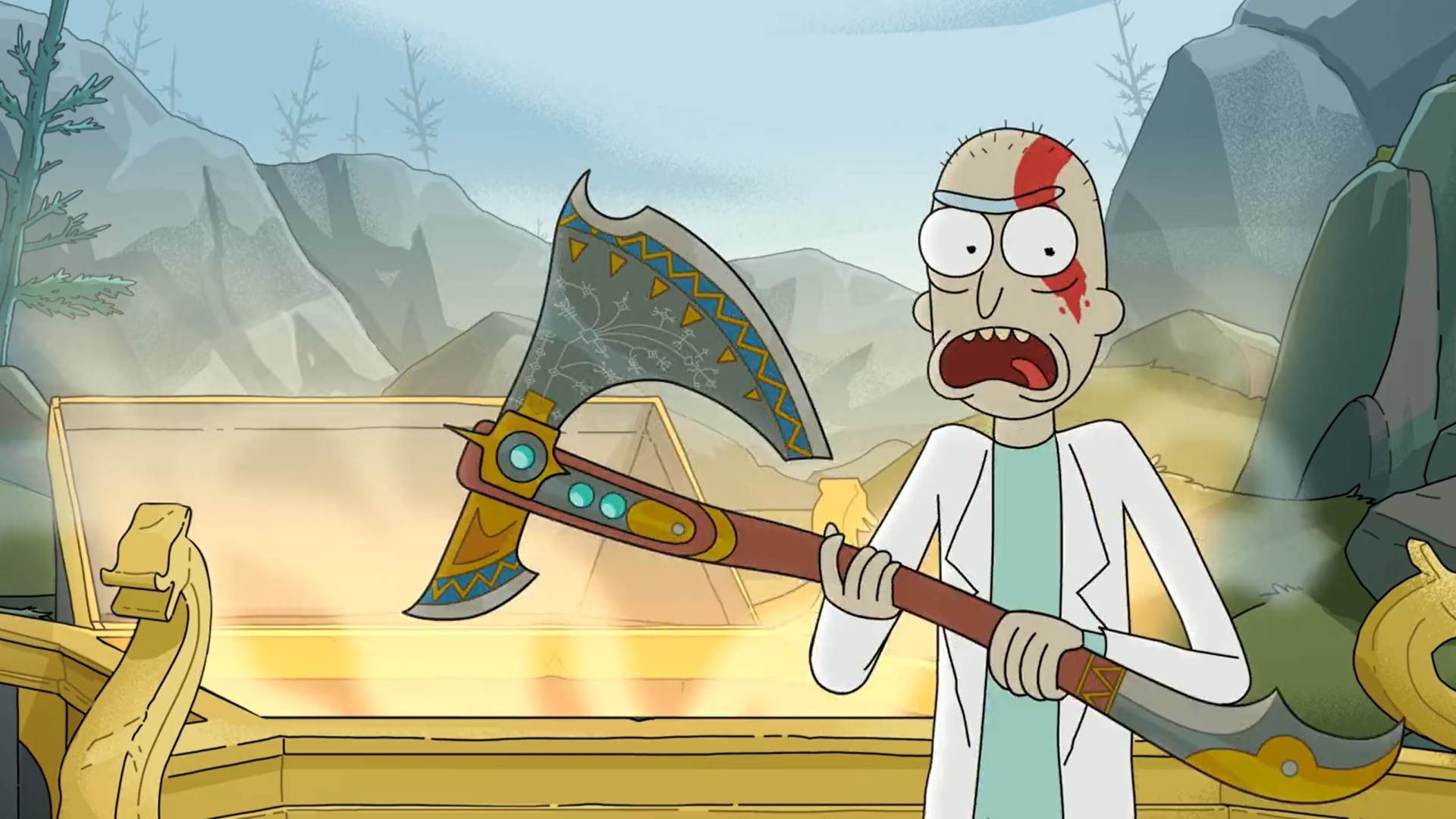 The Rick and Morty God of War Ragnarok video has been brought to