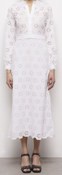 Long White Dress with Broderie Anglaise | $240/£189 | The Kooples