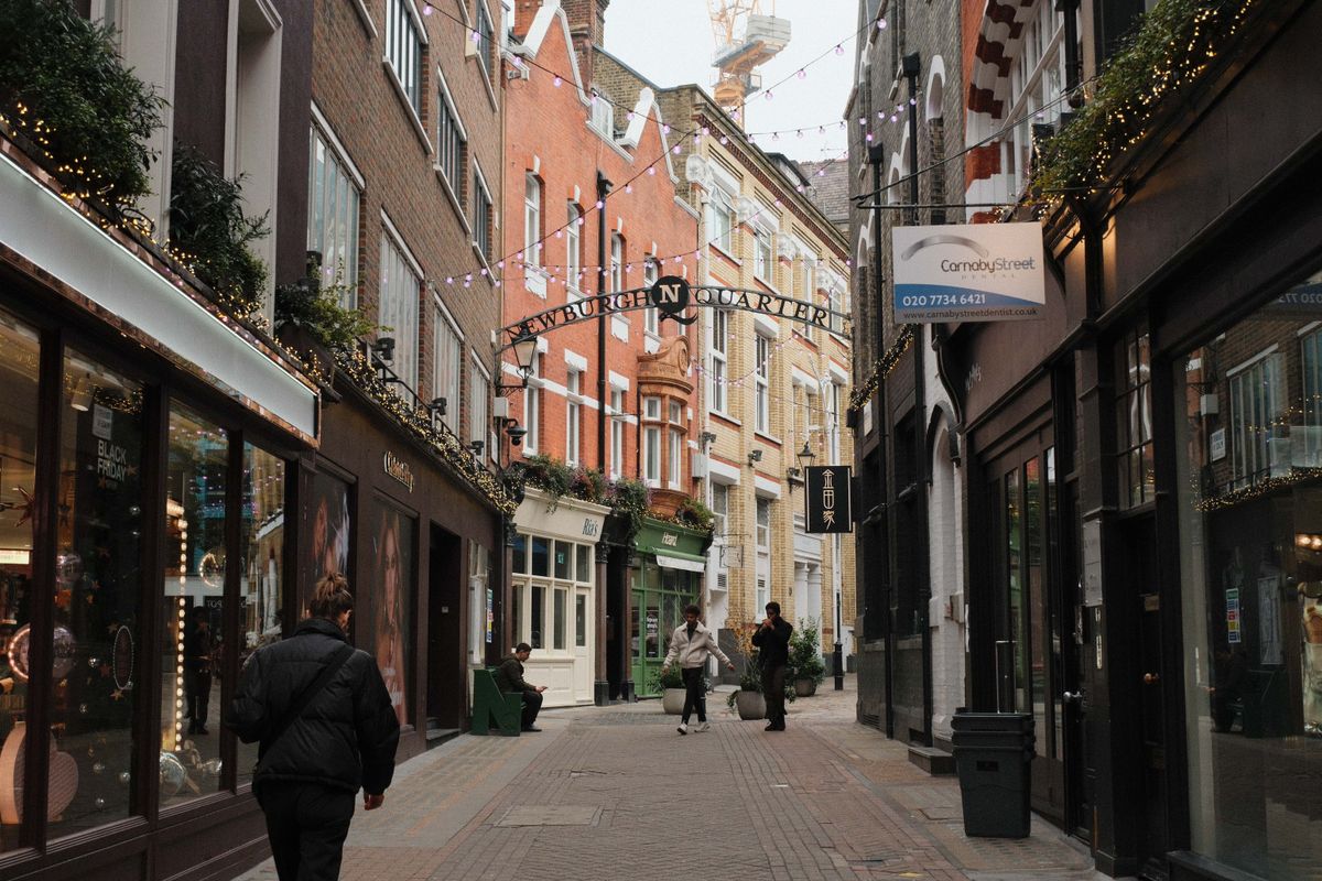 Shopping street in central London