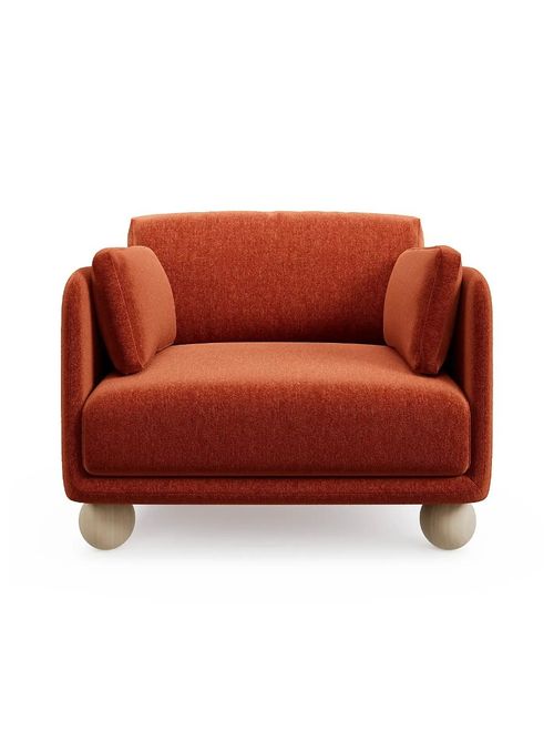 Armitage Terracotta Chenille Snuggle Chair With Ball Feet