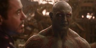 Dave Bautista playing Drax the Destroyer in Avengers: Infinity War