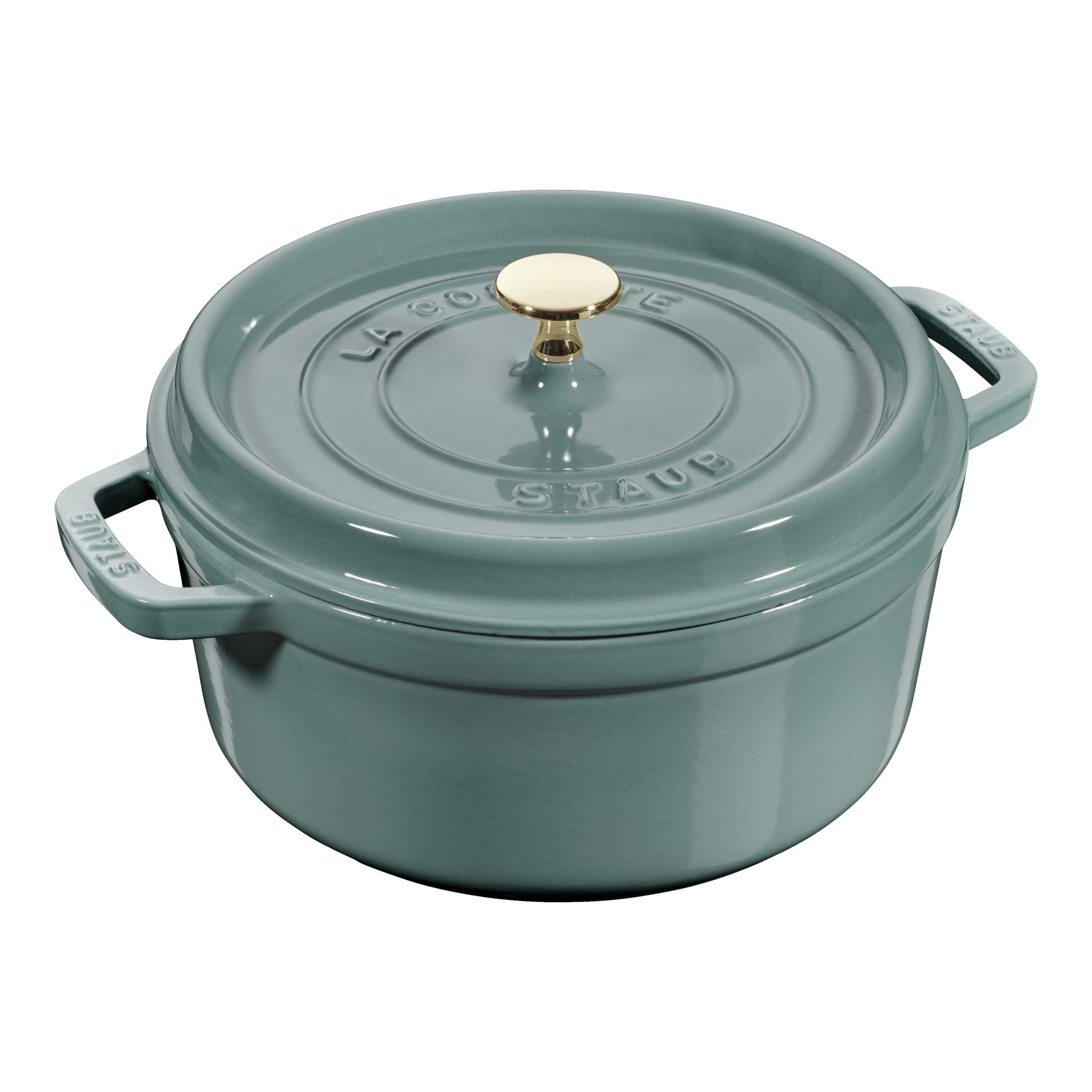 Staub Cast Iron 4 Qt, Round, Dutch Oven, Eucalyptus
