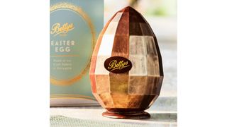 A vegan Easter egg from Bettys with its box.