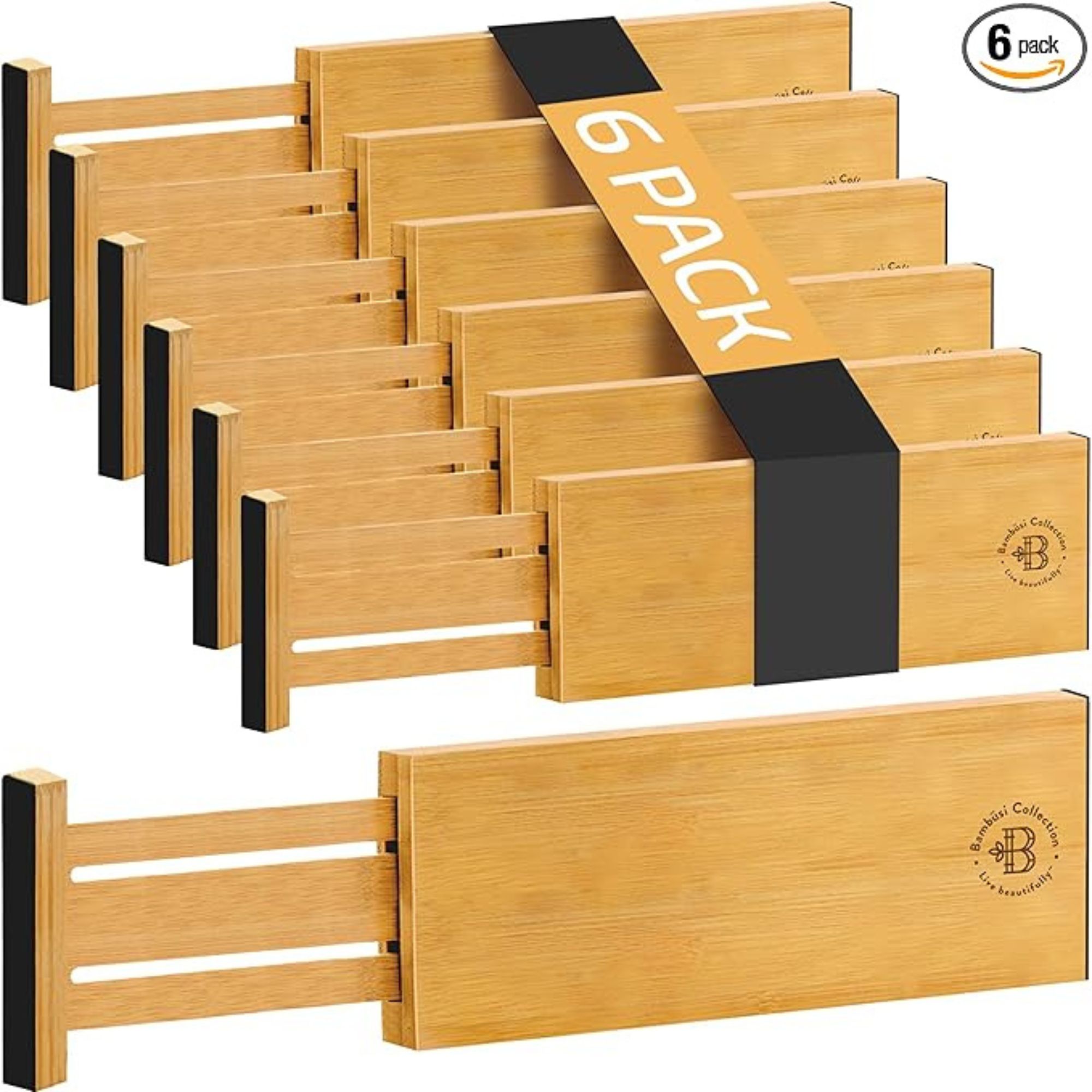Adjustable Bamboo Drawer Organizers