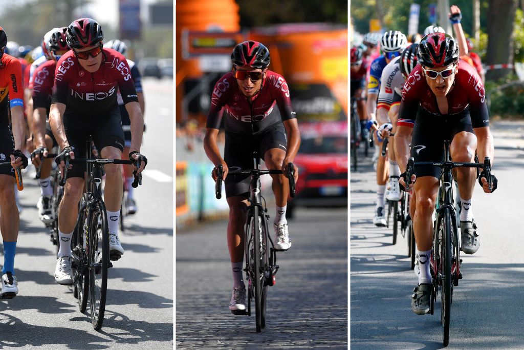 Chris Froome, Egan Bernal and Geraint Thomas