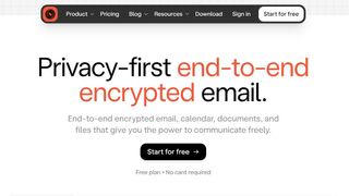 Skiff encrypted email service website homepage