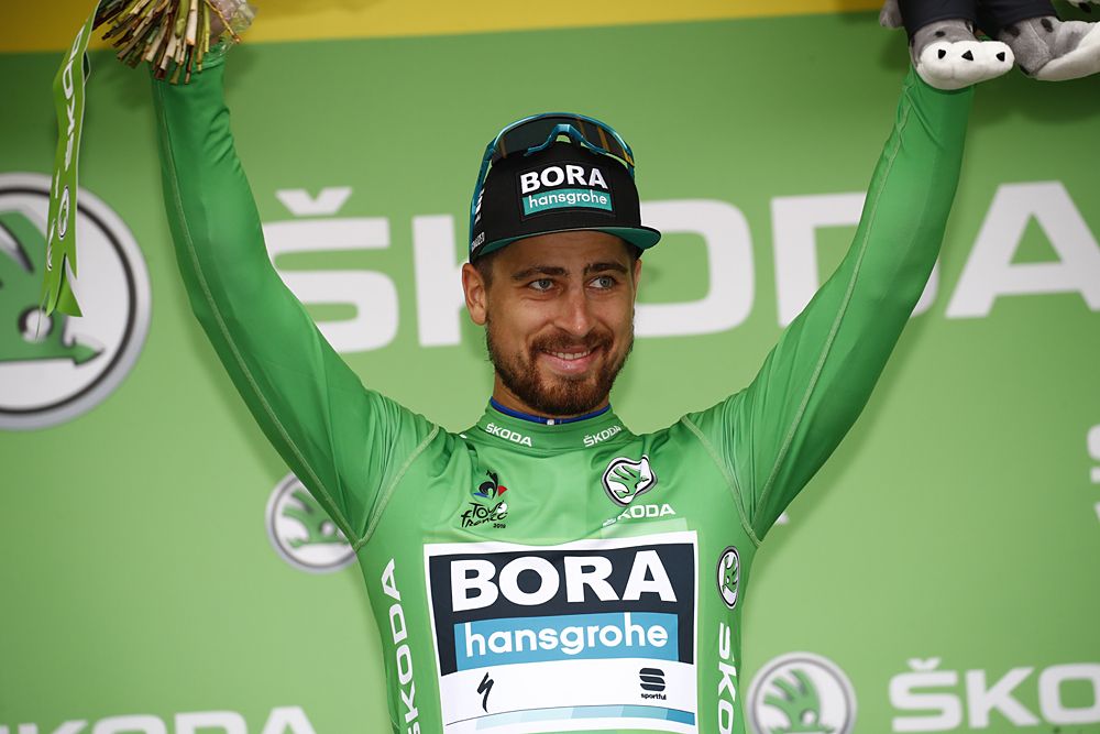 Peter Sagan (Bora-hansgrohe) in the green jersey at the Tour de France