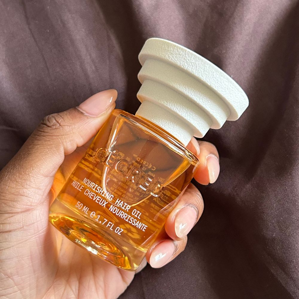 A close-up shot of C&eacute;cred's Nourishing Hair Oil