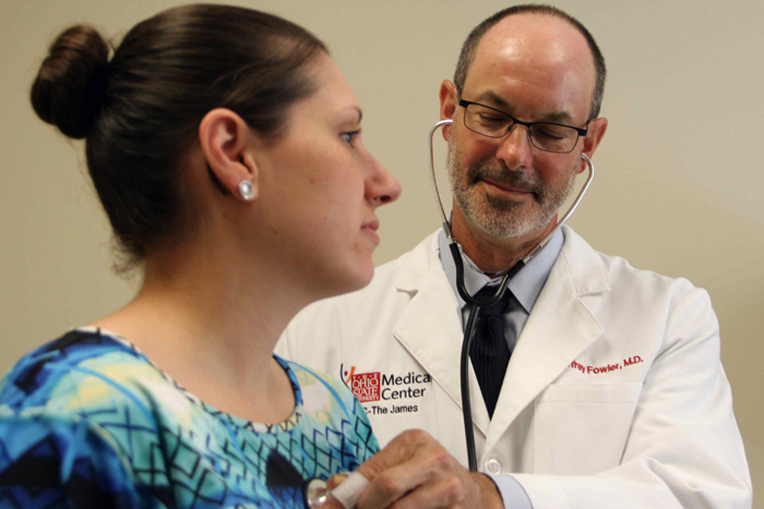 Doctor Jeffrey Fowler, M.D., specializes in treating women for cervical cancer while preserving their ability to get pregnant after therapy. Fowler is part of a team at Ohio State's James Cancer Hospital and Solove Research Institute and Comprehensive Cancer Center that performs a special fertility-sparing operation known as a radical trachelectomy. Details on the procedure are at bit.ly/15t64Xy.